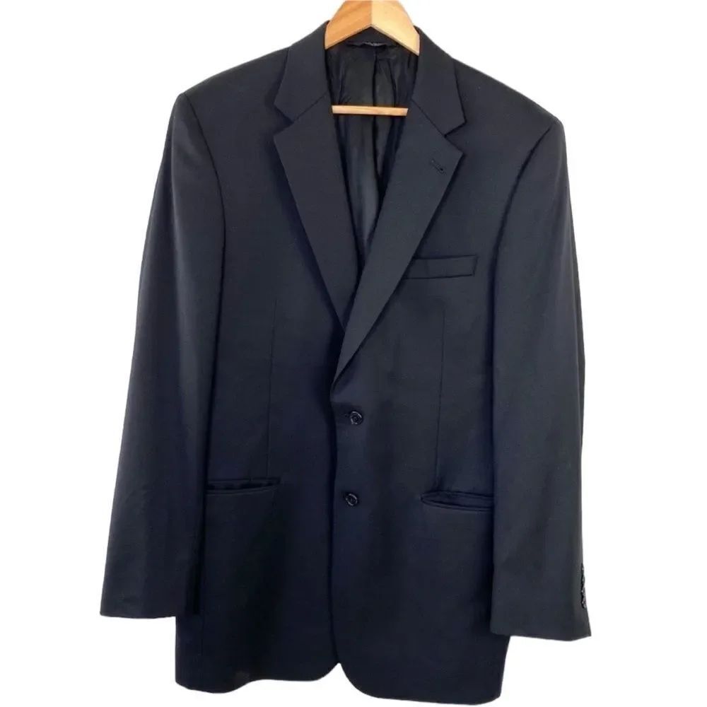Jos A Banks black wool Gordon suit jacket 41 long